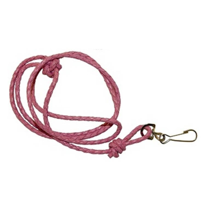Pink Plaited Leather Lanyard by Bisley