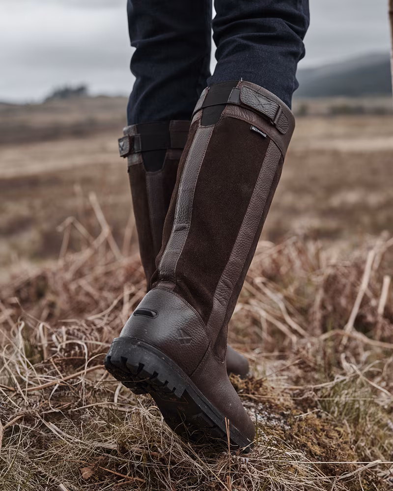 Cleveland II Ladies Country Boots - Dark Brown Lifestyle Dark Brown Cleveland II country boots worn outdoors