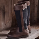 Cleveland II Dark Brown and Navy boots in a country setting