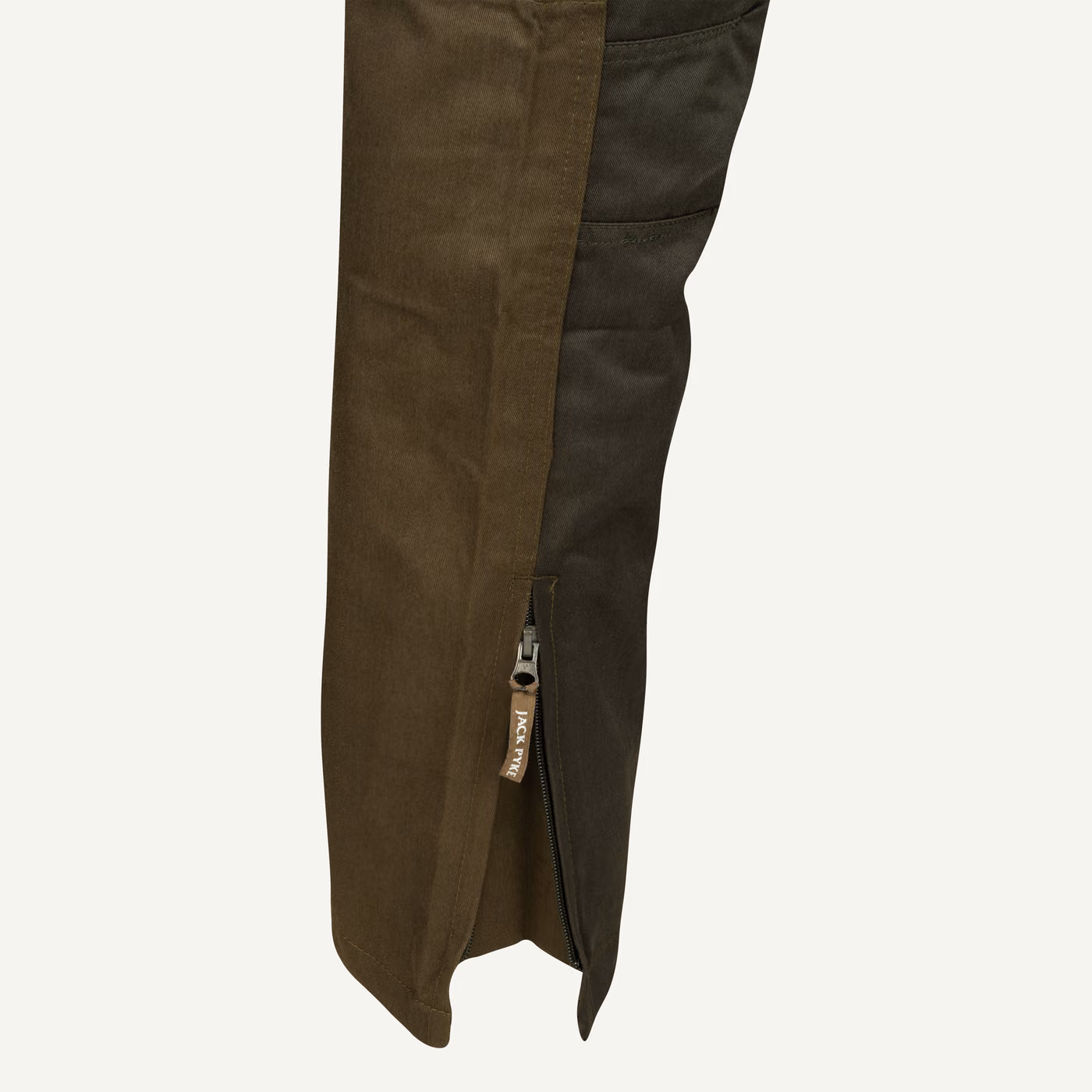 Jack Pyke Fieldman Trousers in green - ankle zip detail Jack Pyke Fieldman Trousers in green - ankle zip detail