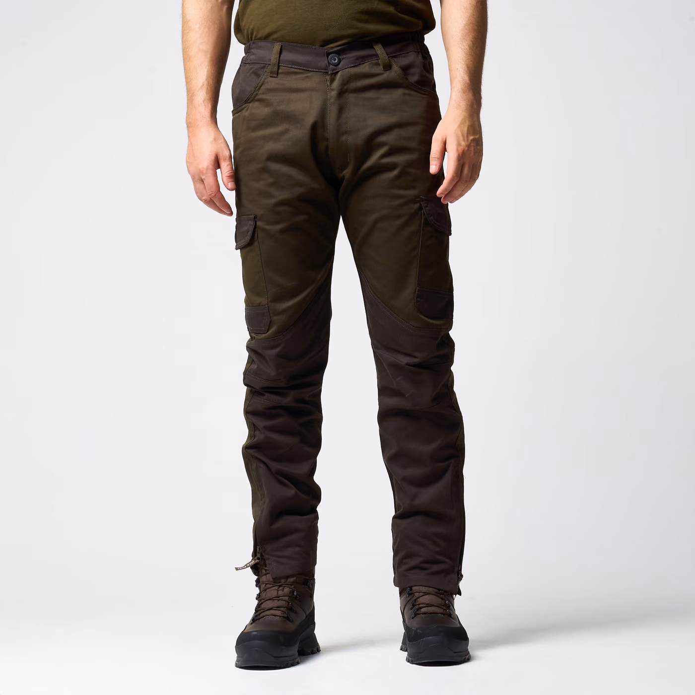 Jack Pyke Fieldman Trousers in green - model front Jack Pyke Fieldman Trousers in green - model front