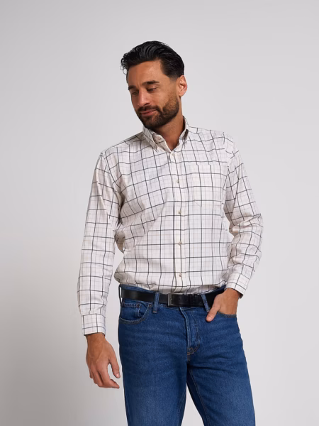 Jack Pyke countryman checked shirt in blue - model front