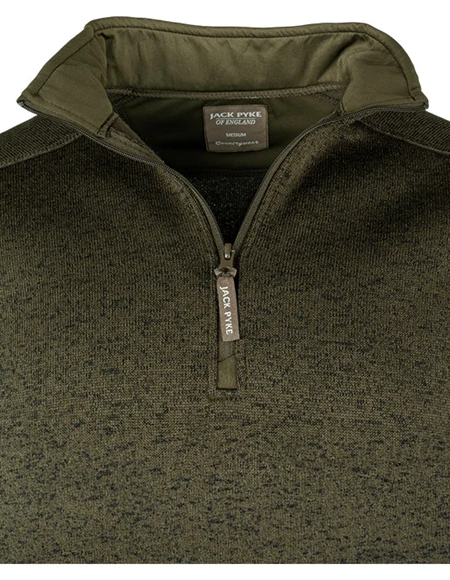 Jack Pyke Melange Quarter Zip Fleece Green Fleck