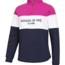 Dumfries 1888 Ladies 1/4 Zip Sweatshirt berry white navy