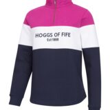 Dumfries 1888 Ladies 1/4 Zip Sweatshirt berry white navy