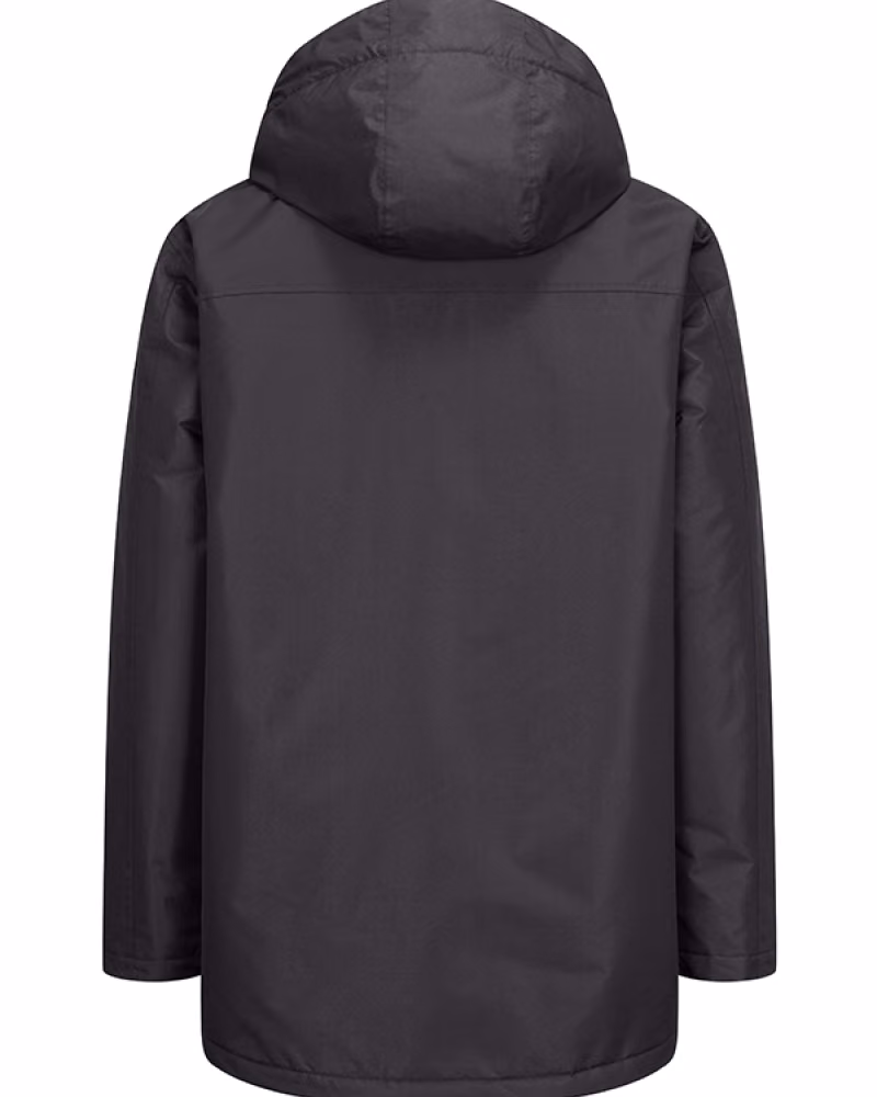 Hoggs of Fife Walker Mens Long Coat in Charcoal, rear view