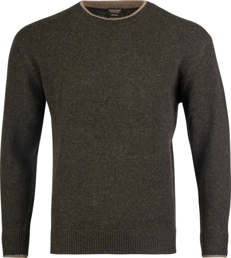 Jack Pyke Ashcombe 100% Lambswool Crewknit Dark Olive