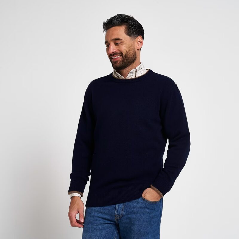 Jack Pyke Ashcombe 100% Lambswool Crewknit Navy Jack Pyke Ashcombe 100% Lambswool Crewknit Navy