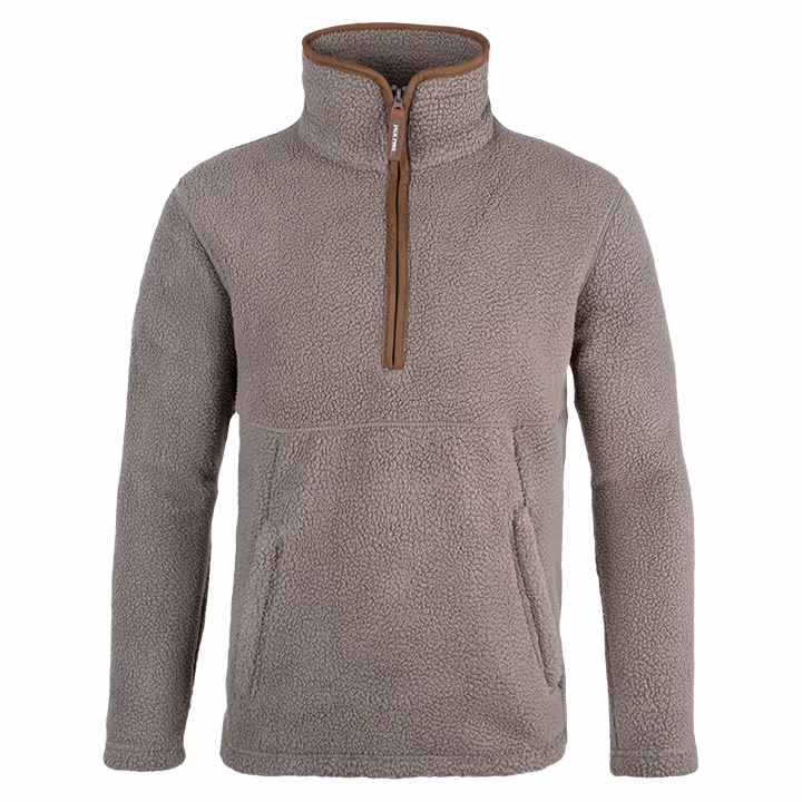 Jack Pyke Half Zip Sherpa Fleece Pullover in Shiitake Jack Pyke Half Zip Sherpa Fleece Pullover in Shiitake
