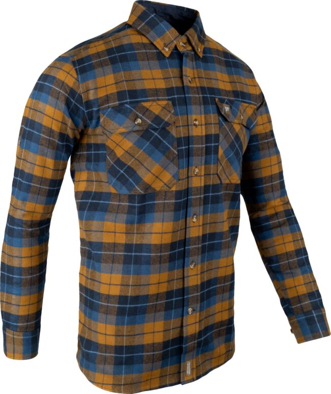 Jack Pyke Bleasdale Heavy Flannel Shirt Navy Russet Jack Pyke Bleasdale Heavy Flannel Shirt Navy Russet