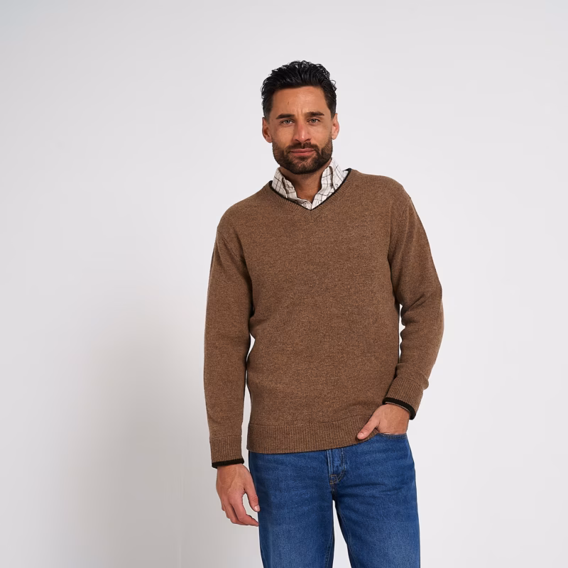 Jack Pyke Ashcombe 100% Lambswool V-Neck Barley Jack Pyke Ashcombe 100% Lambswool V-Neck Barley