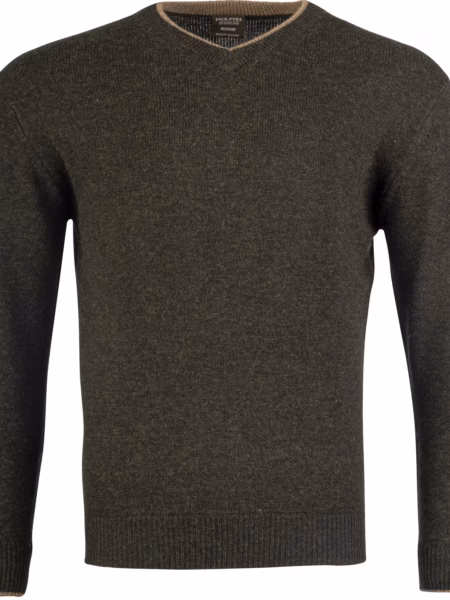 Jack Pyke Ashcombe 100% Lambswool V-Neck Dark Olive