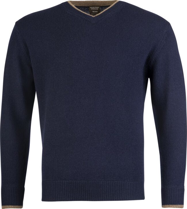 Jack Pyke Ashcombe 100% Lambswool V-Neck Navy