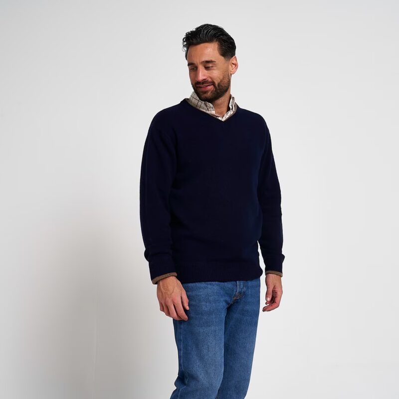 Jack Pyke Ashcombe 100% Lambswool V-Neck Navy Jack Pyke Ashcombe 100% Lambswool V-Neck Navy