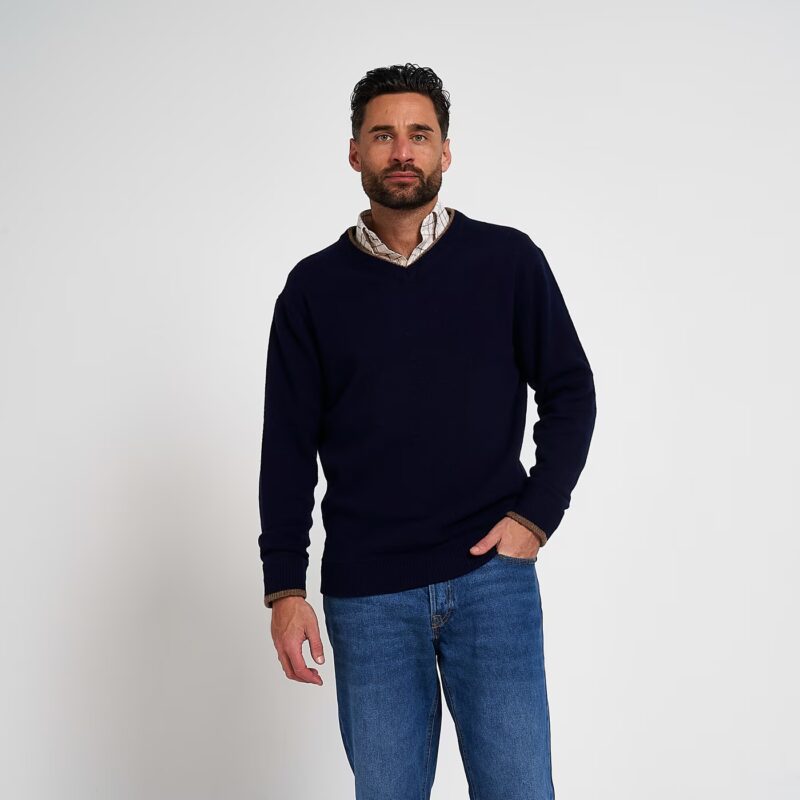 Jack Pyke Ashcombe 100% Lambswool V-Neck Navy Jack Pyke Ashcombe 100% Lambswool V-Neck Navy