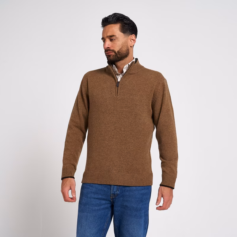 Jack Pyke Ashcombe 100% Lambswool Zipknit Barley Jack Pyke Ashcombe 100% Lambswool Zipknit Barley