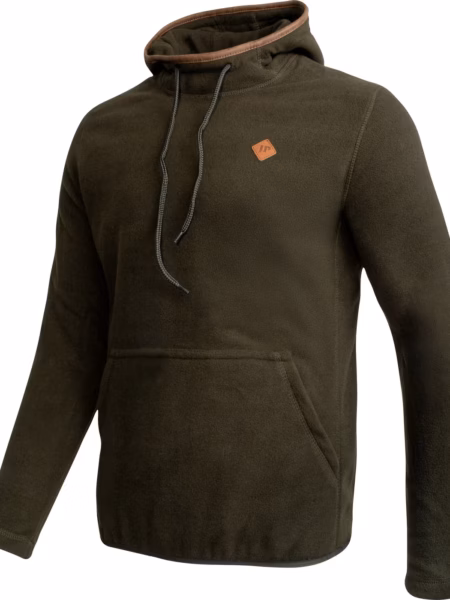 Jack Pyke country fleece hoodie in dark olive - front