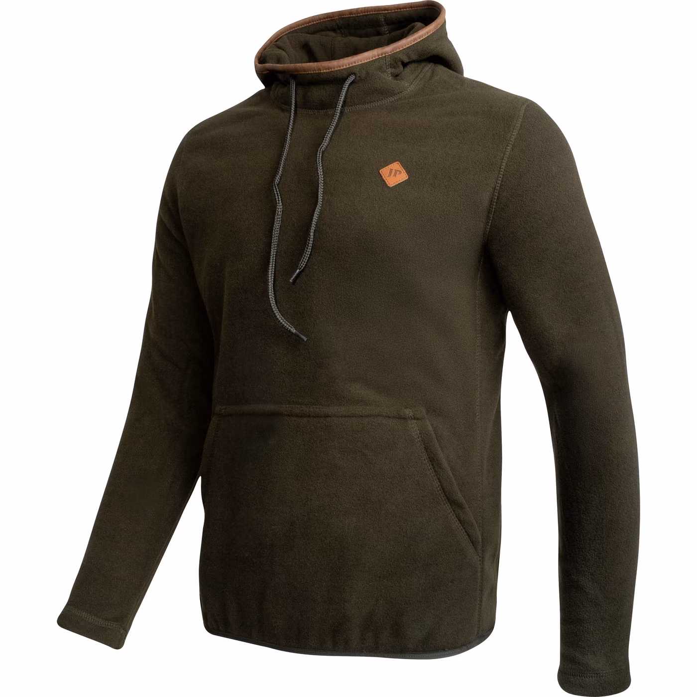 Jack Pyke country fleece hoodie in dark olive - front