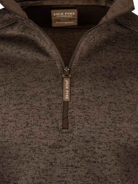 Jack Pyke Melange Quarter Zip Fleece Brown Fleck
