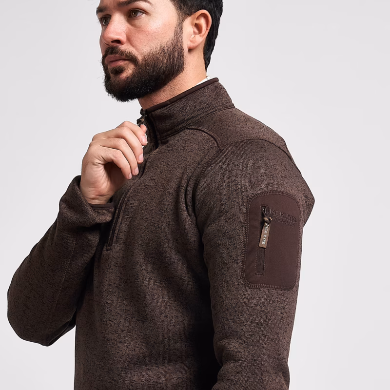 Jack Pyke Melange Quarter Zip Fleece Brown Fleck Jack Pyke Melange Quarter Zip Fleece Brown Fleck