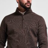 Jack Pyke Melange Quarter Zip Fleece Brown Fleck
