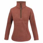 Jack Pyke Ladies Half Zip Sherpa Fleece Pullover in Burnt Copper