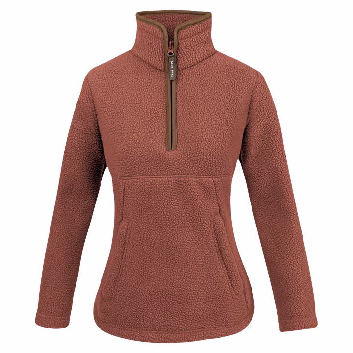 Jack Pyke Ladies Half Zip Sherpa Fleece Pullover in Burnt Copper Jack Pyke Ladies Half Zip Sherpa Fleece Pullover in Burnt Copper