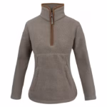 Jack Pyke Ladies Half Zip Sherpa Fleece Pullover in Shiitake