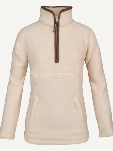 Jack Pyke ladies half zip sherpa fleece pullover in sail - front