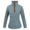 Ladies Half Zip Sherpa Fleece Pullover ice blue