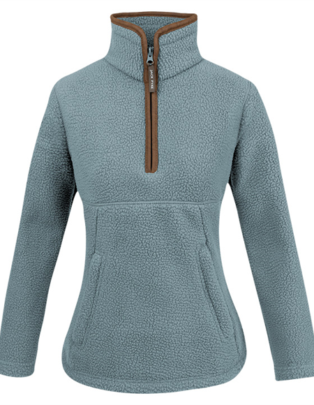 Ladies Half Zip Sherpa Fleece Pullover