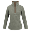 Ladies Half Zip Sherpa Fleece Pullover Sage