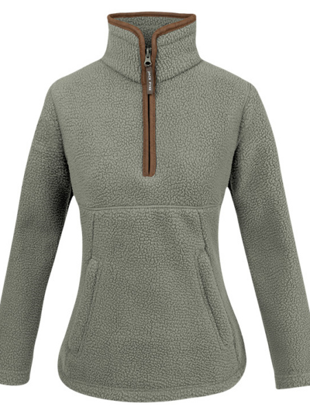 Ladies Half Zip Sherpa Fleece Pullover