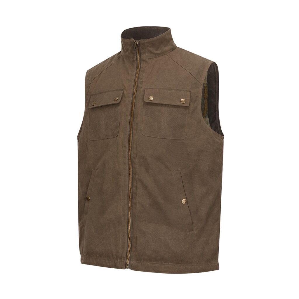 Hoggs of Fife Balfour Padded Waxed Canvas Gilet