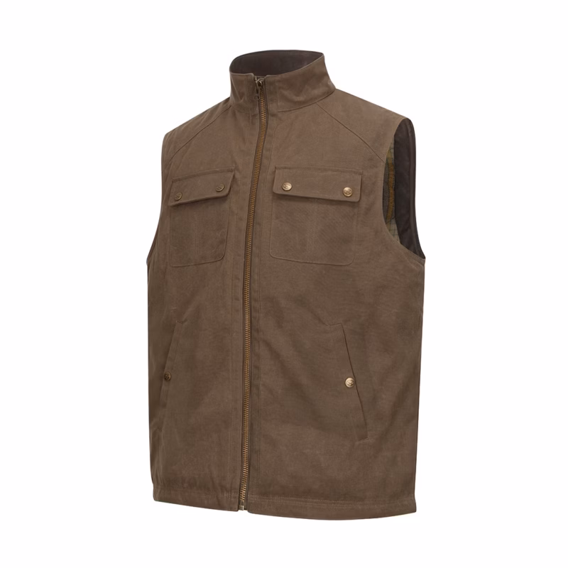 Hoggs of Fife Balfour Padded Waxed Canvas Gilet Hoggs of Fife Balfour Padded Waxed Canvas Gilet