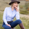 Rydale Ladies Oxford Cotton Ruffled Shirt - Ivy