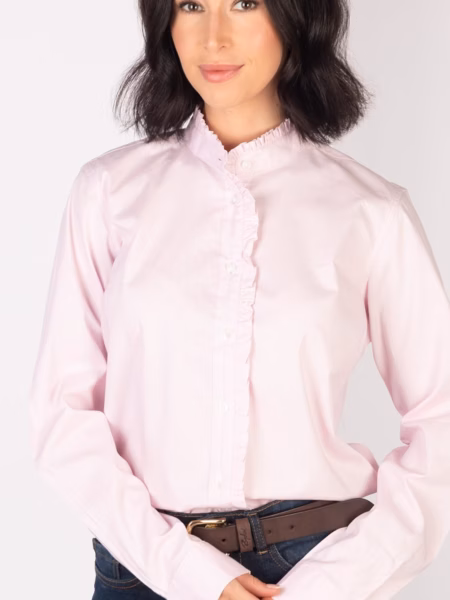Rydale Ladies Oxford Cotton Ruffled Shirt - Ivy