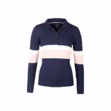Rydale Ladies Striped Quarter Zip Jumper - Bramham