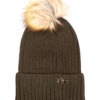 Rydale Ladies Pom Pom Hat - Bella - Olive Natural