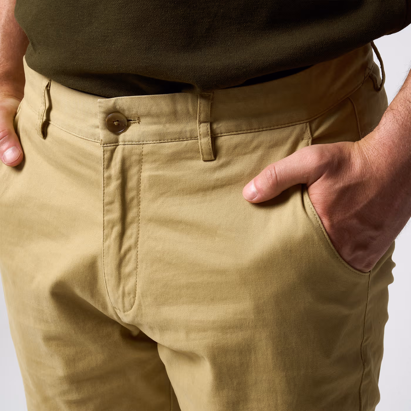 Jack Pyke Chino Trousers in Heritage Beige – waist detail Jack Pyke Chino Trousers in Heritage Beige – waist detail