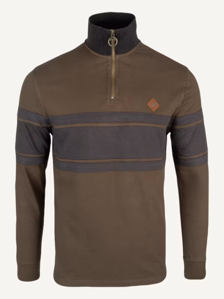 Jack Pyke Half Zip Contrast Sweatshirt in Green – front