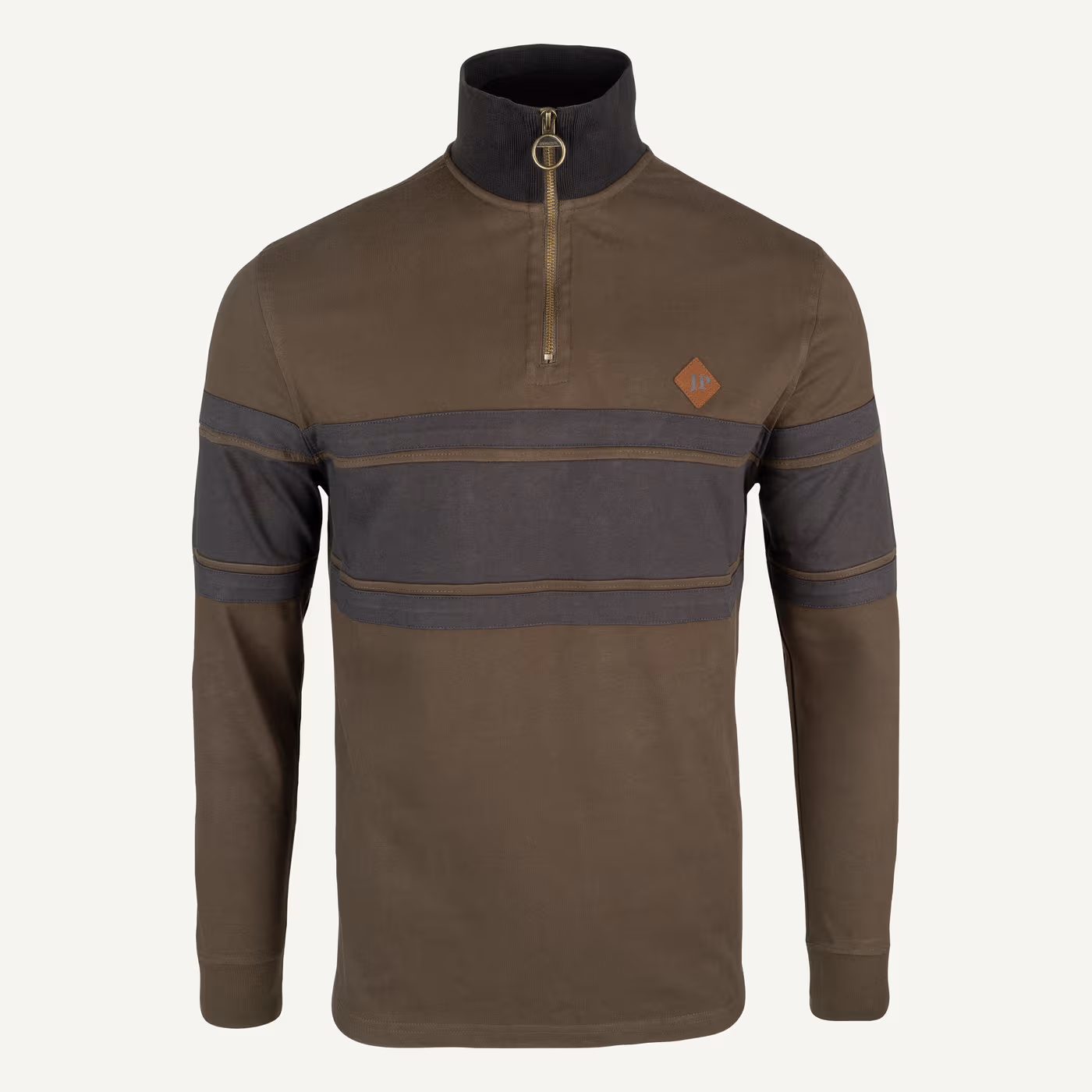 Jack Pyke Half Zip Contrast Sweatshirt in Green – front Jack Pyke Half Zip Contrast Sweatshirt in Green – front