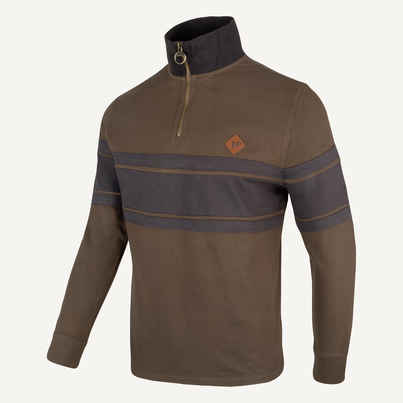 Jack Pyke Half Zip Contrast Sweatshirt in Green – left three quarter Jack Pyke Half Zip Contrast Sweatshirt in Green – left three quarter