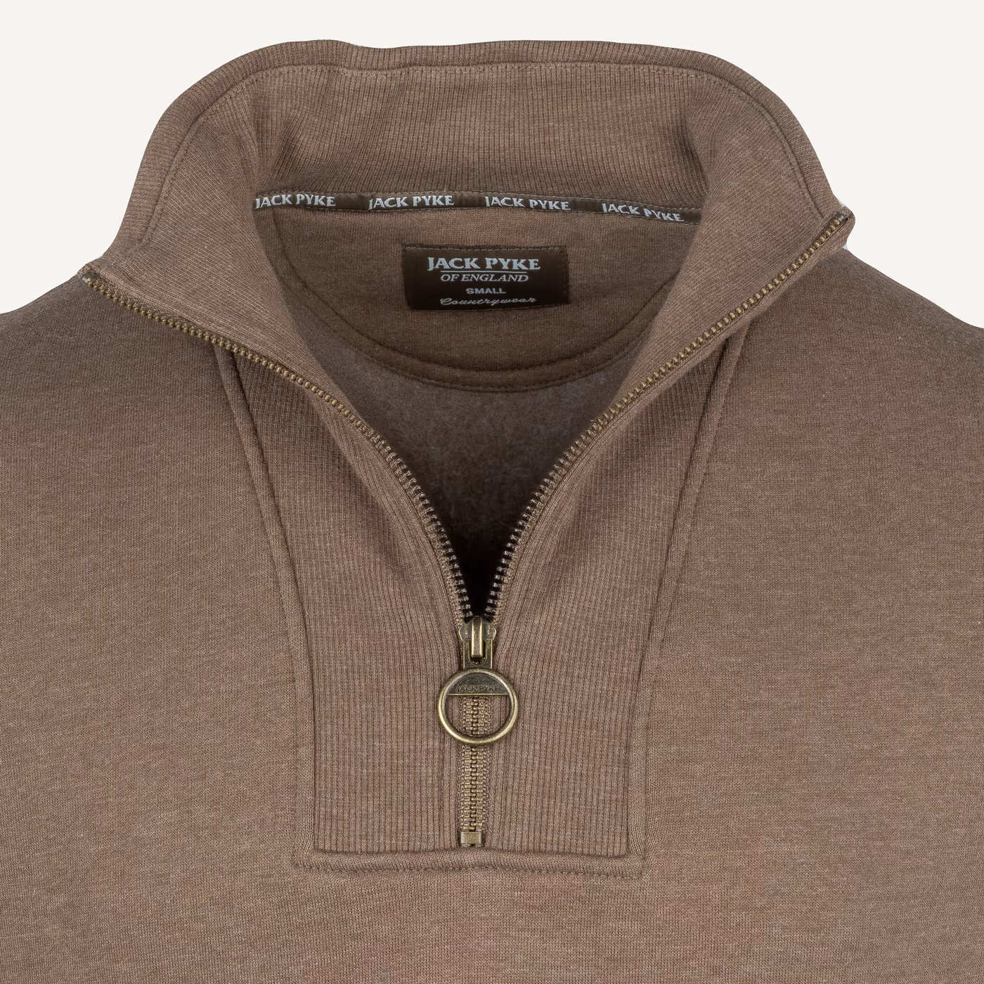 Jack Pyke Half Zip Sweatshirt in Barley – zip detail Jack Pyke Half Zip Sweatshirt in Barley – zip detail