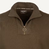 Jack Pyke Half Zip Sweatshirt in Dark Olive – zip detail
