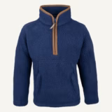 Jack Pyke Junior Half Zip Sherpa Fleece Pullover in Navy – front