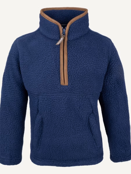 Jack Pyke Junior Half Zip Sherpa Fleece Pullover in Navy – front
