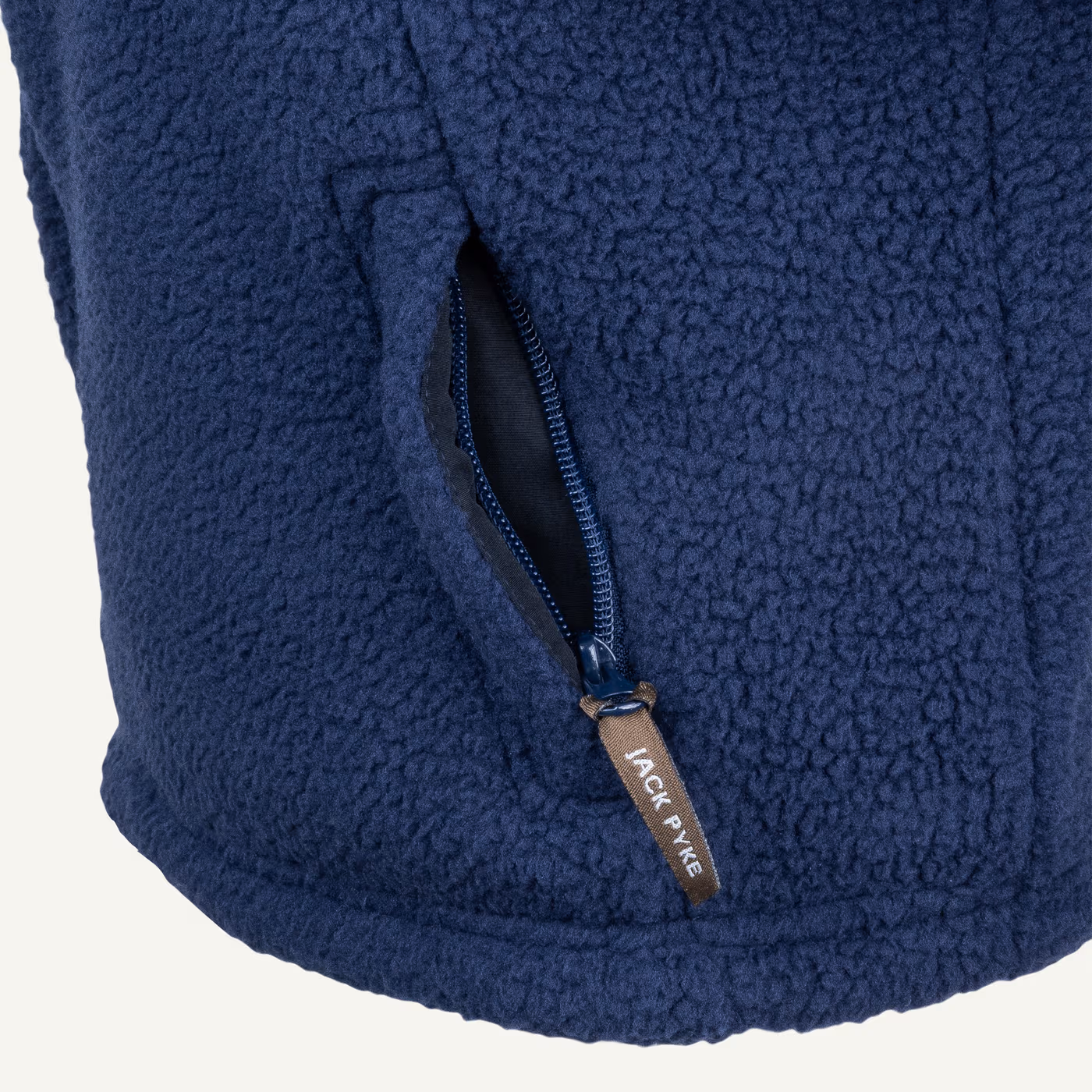 Jack Pyke Junior Half Zip Sherpa Fleece Pullover in Navy – pocket detail Jack Pyke Junior Half Zip Sherpa Fleece Pullover in Navy – pocket detail