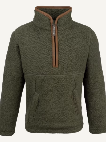 Jack Pyke Junior Half Zip Sherpa Fleece Pullover in Navy – front