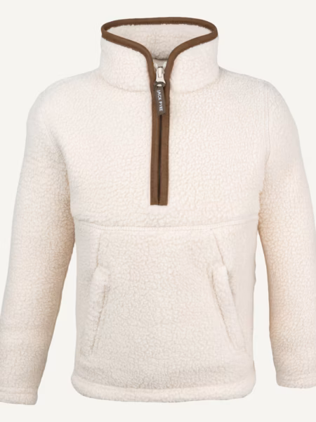 Jack Pyke Junior Half Zip Sherpa Fleece Pullover in Navy – front